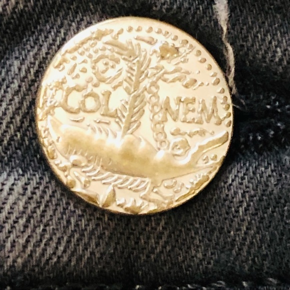 MCGUIRE Vintage Slim High Rise Destroyed Blown Out Knee Jeans Black 27 goth - Picture 10 of 15